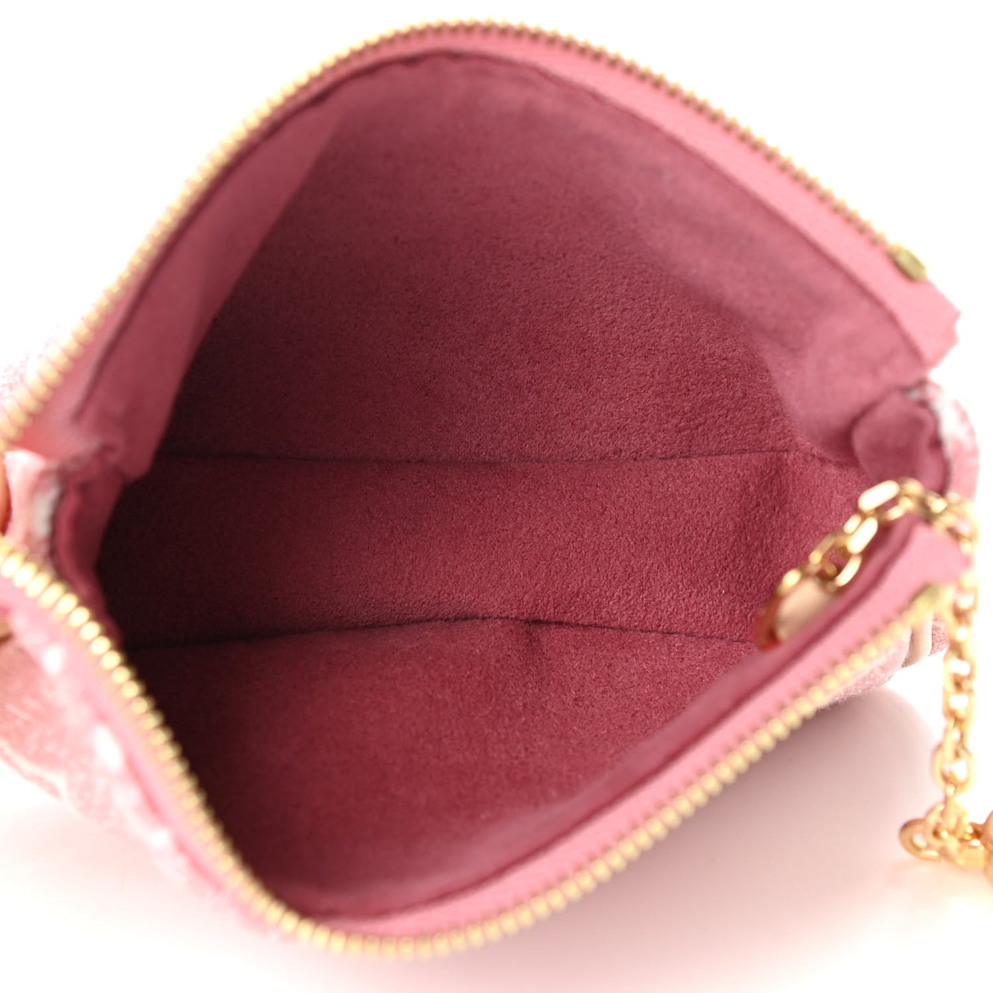 Denim Jacquard Monogram Micro Pochette Accessories Rose