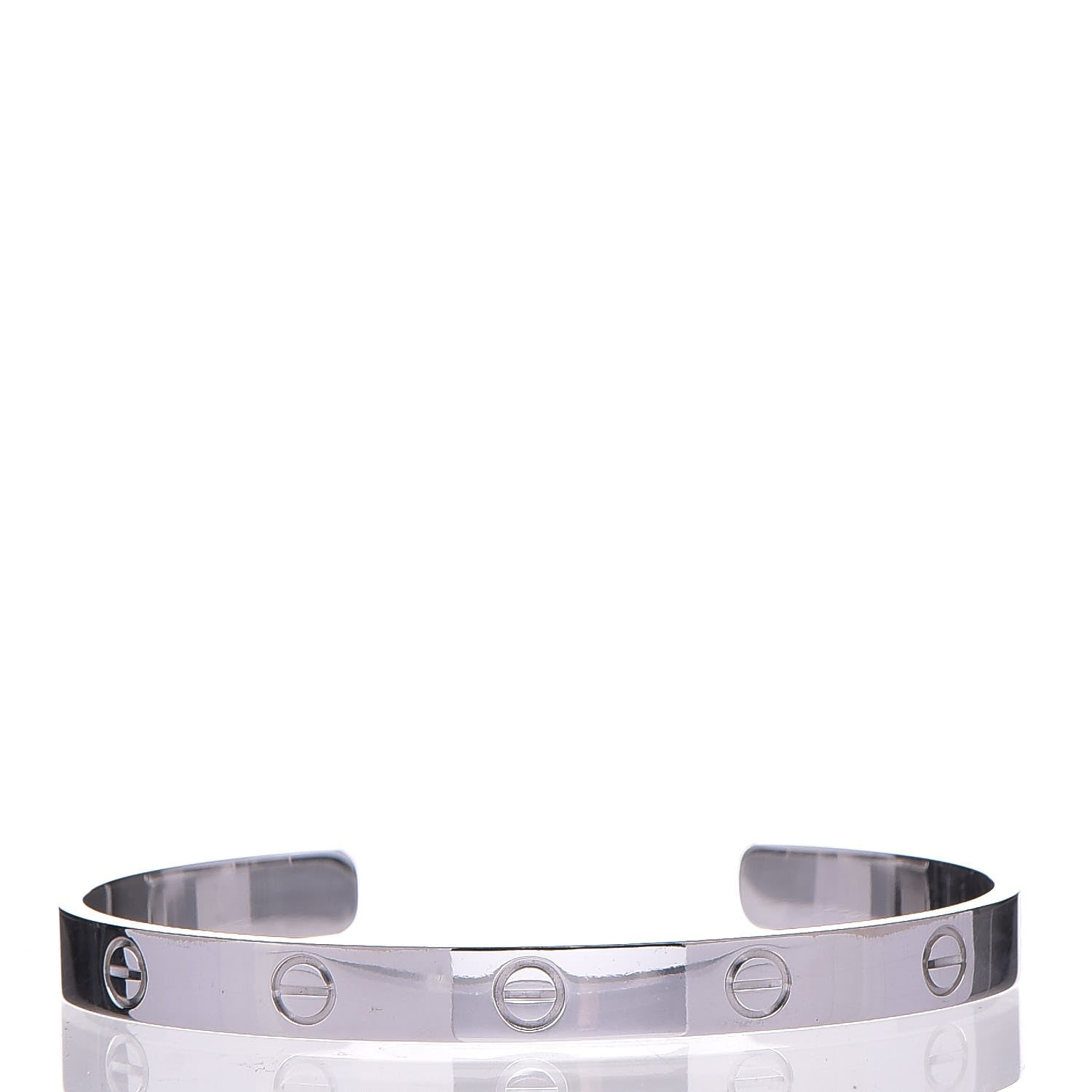 Cartier 18K White Gold LOVE Cuff Bracelet 18 1 of 5