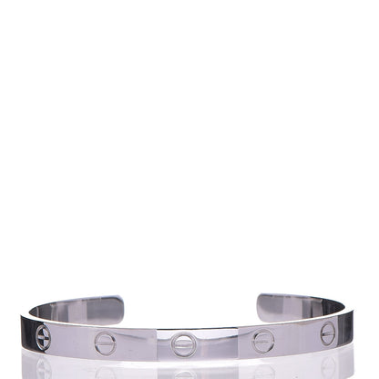 Cartier 18K White Gold LOVE Cuff Bracelet 18 1 of 5