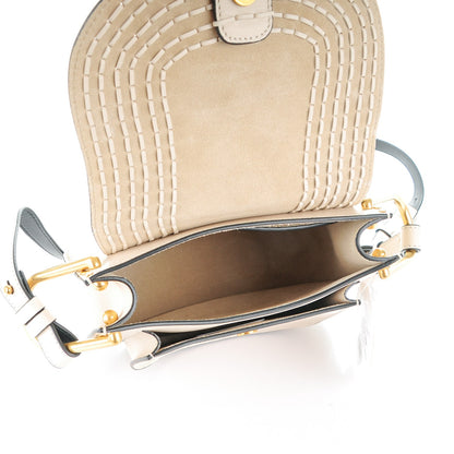 Chloe Calfskin Braided Small Hudson Shoulder Bag Abstract White 5 of 8