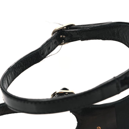 Christian Dior Patent Calfskin Aime Ankle Sandals 39 Black 9 of 12