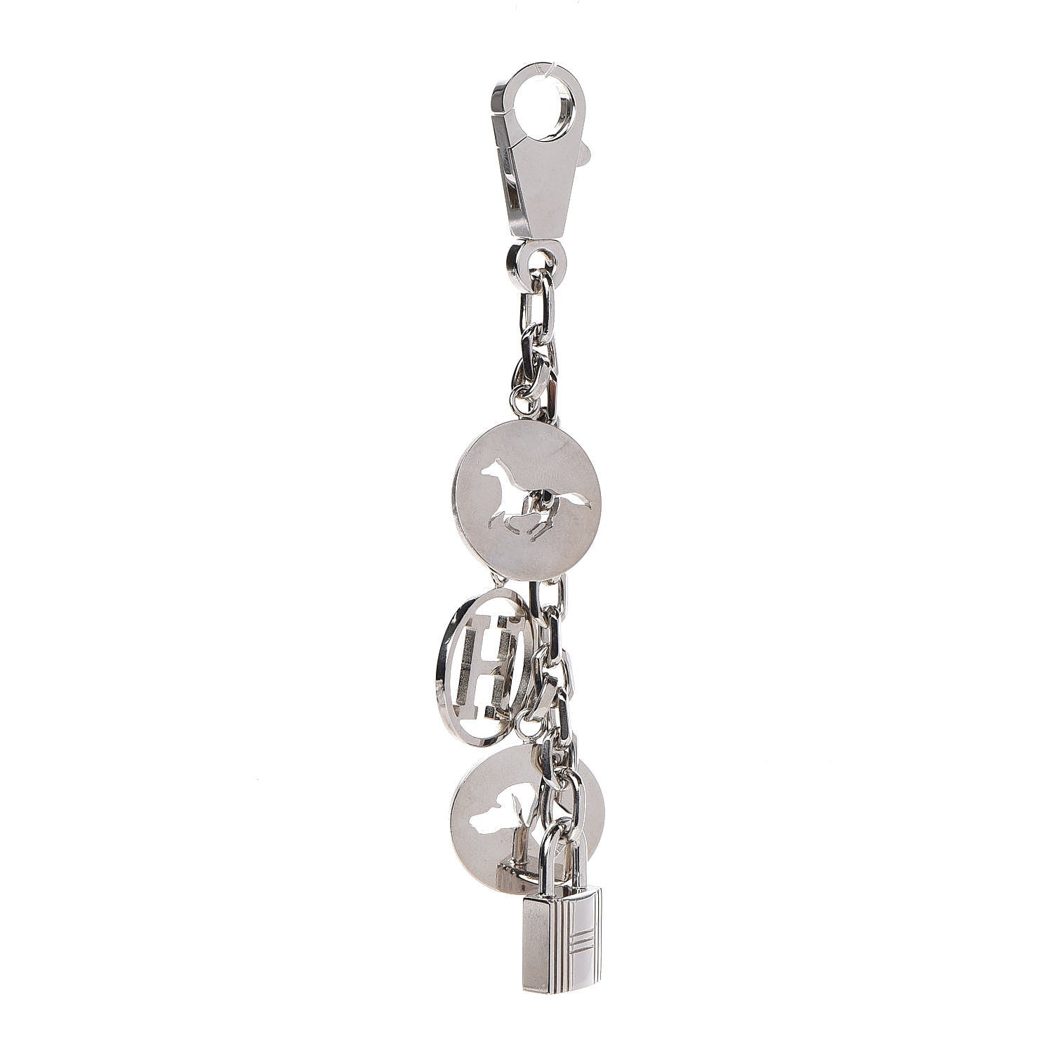 Hermes Palladium Breloque Bag Charm Silver 1 of 3