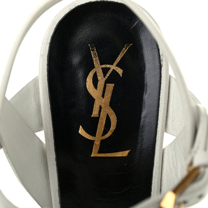 Saint Laurent Calfskin Tribute 105 Platform Sandals 36 Porcellana 7 of 8