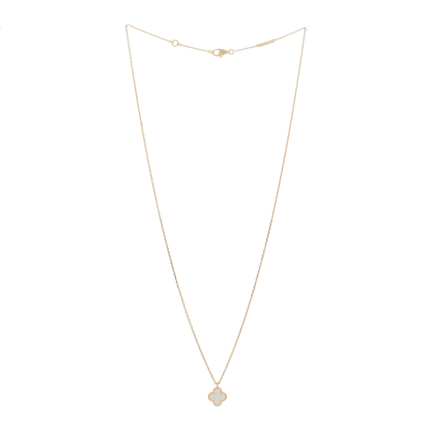 18K Yellow Gold Mother of Pearl Sweet Alhambra Pendant Necklace