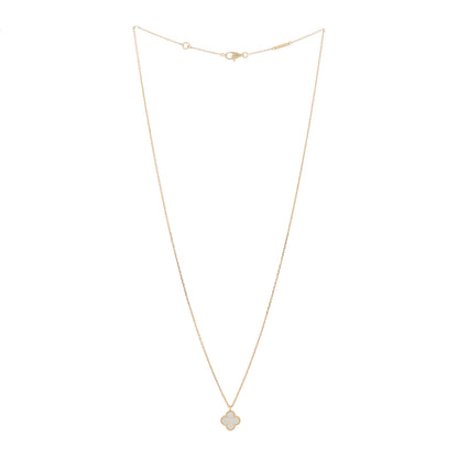 Van Cleef & Arpels 18K Yellow Gold Mother of Pearl Sweet Alhambra Pendant Necklace 2 of 5