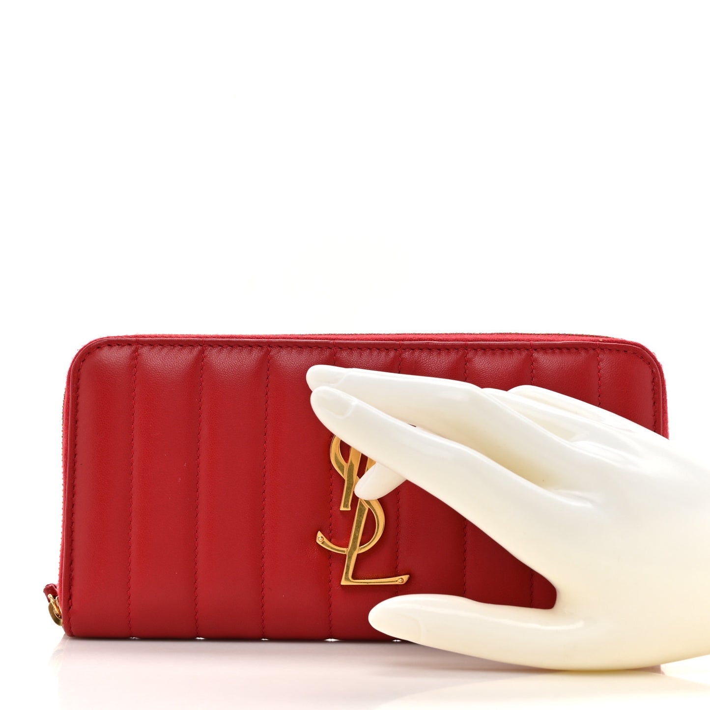 Lambskin Matelasse Monogram Vicky Zip Around Wallet Rouge Eros Rouge Eros