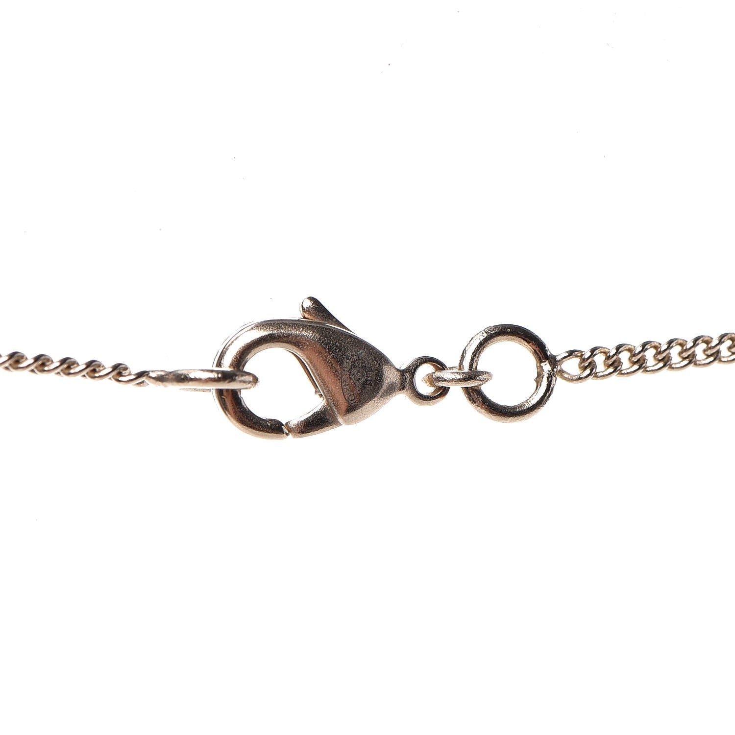 Chanel Crystal CC Alligator Necklace Gold 5 of 6