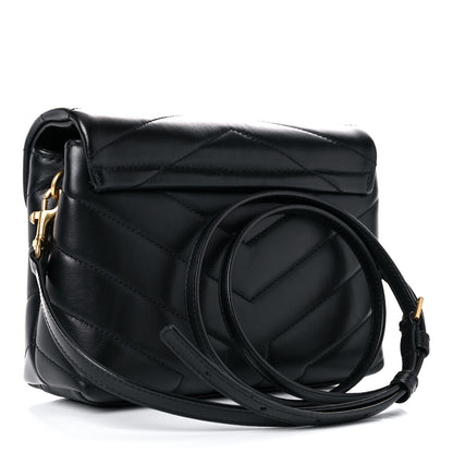 Saint Laurent Calfskin Y Quilted Monogram Toy Loulou Crossbody Bag Black 3 of 12