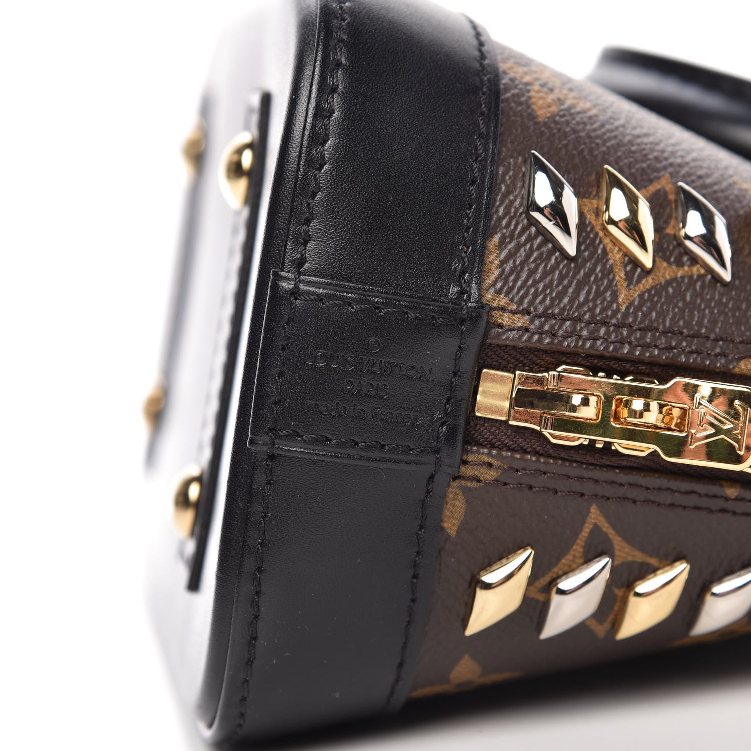Louis Vuitton Monogram Macassar Studded Alma BB 8 of 9