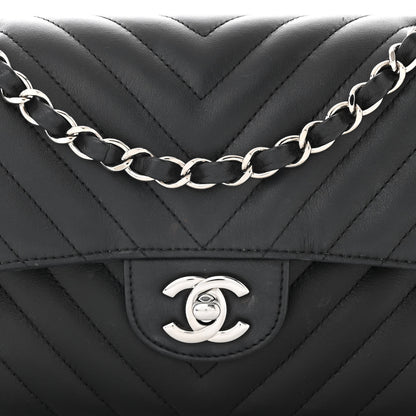 Chanel Calfskin Chevron Quilted Small Double Flap Black 8 of 11