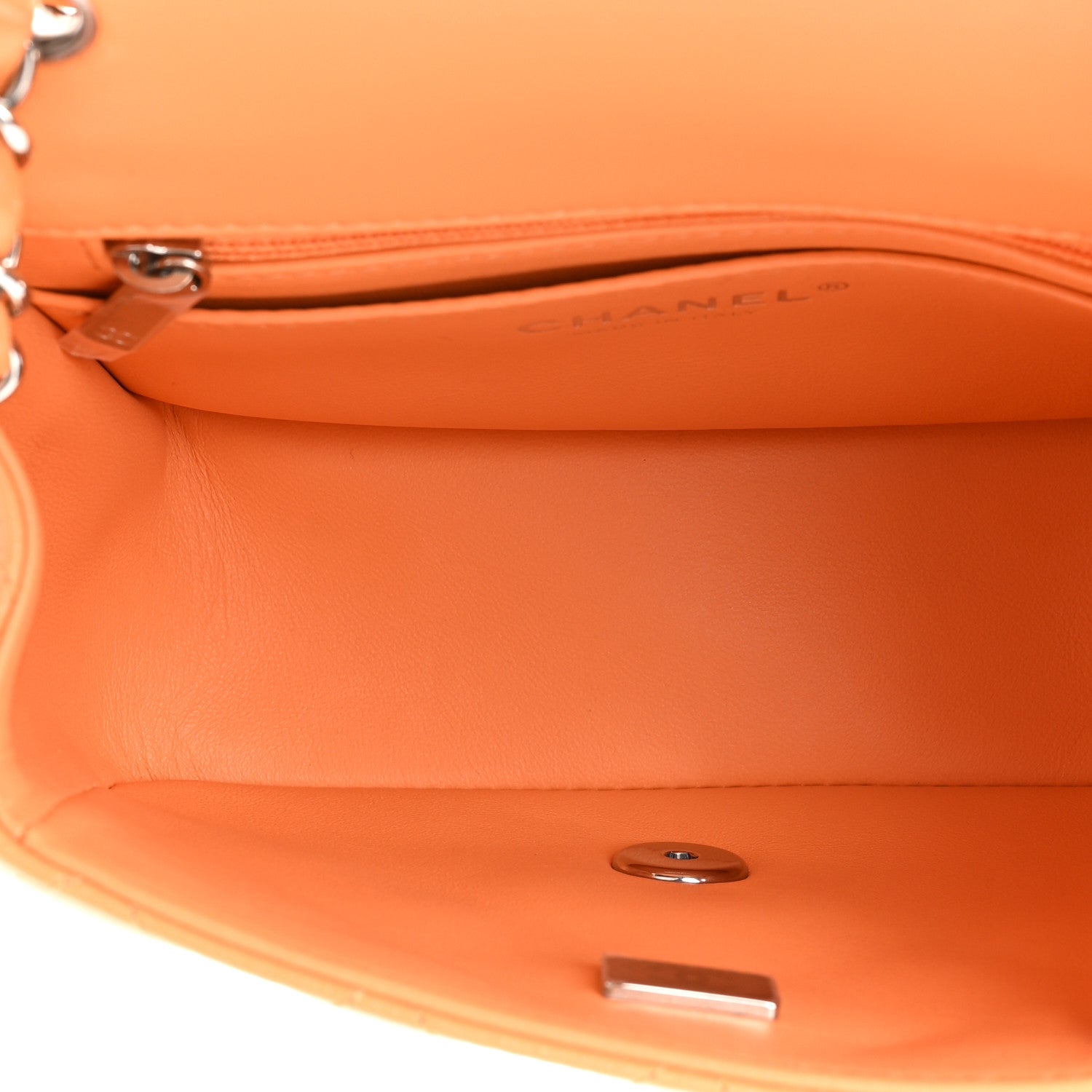 Chanel Lambskin Quilted Mini Square Flap Light Orange 5 of 12