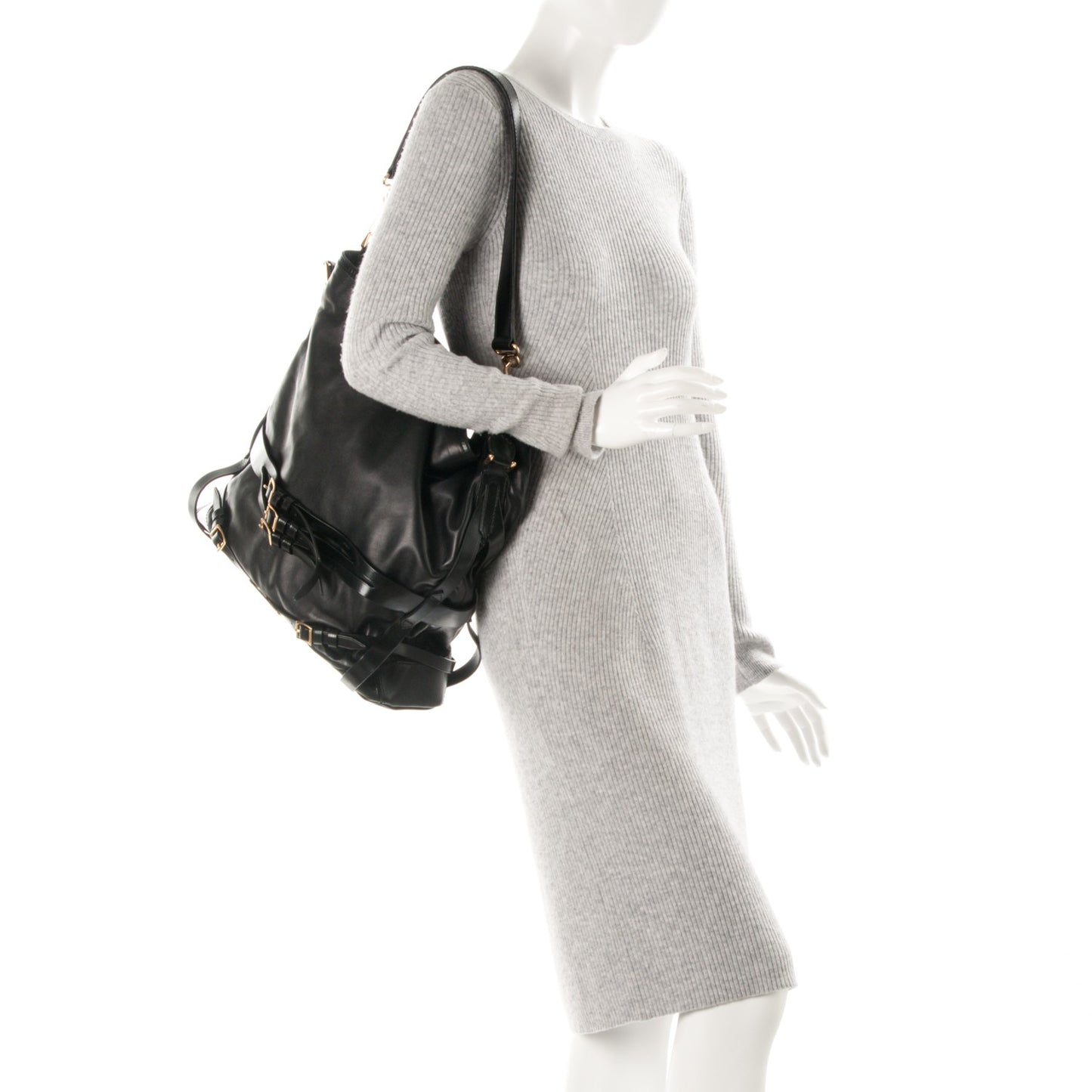 Soft Lambskin Bridle Calfskin Medium Gosford Hobo Black