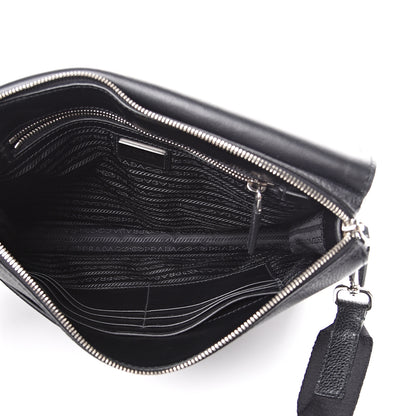 Prada Vitello Phenix Messenger Satchel Black 4 of 10