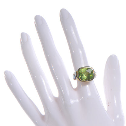 David Yurman Sterling Silver and 14k Yellow Gold Peridot Ring 6.5 2 of 7