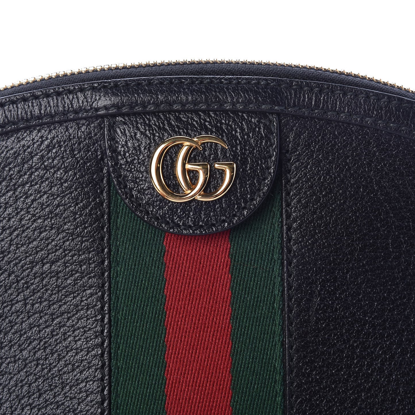 Calfskin GG Web Small Ophidia Dome Shoulder Bag Black