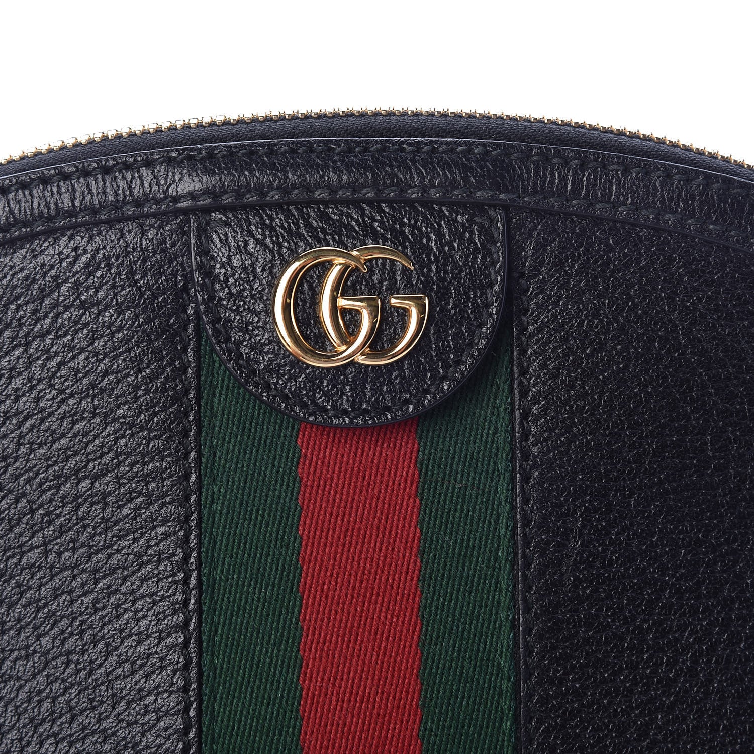 Gucci Calfskin GG Web Small Ophidia Dome Shoulder Bag Black 10 of 10