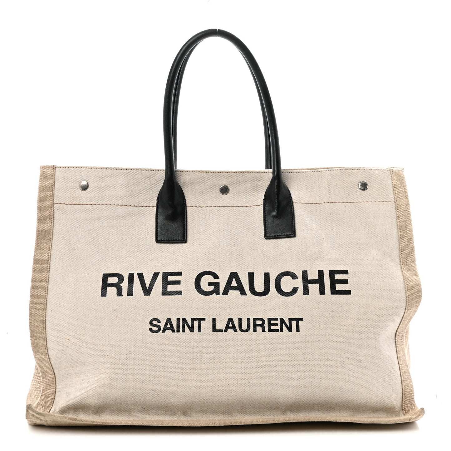 Linen Calfskin Rive Gauche Tote Optic White