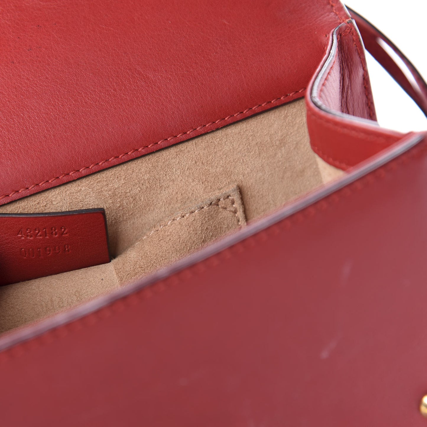 Calfskin Studded Small Padlock Shoulder Bag Hibiscus Red