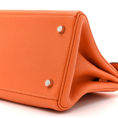 Hermes Taurillon Clemence Shoulder Kelly 42 Orange Orange 9 of 11