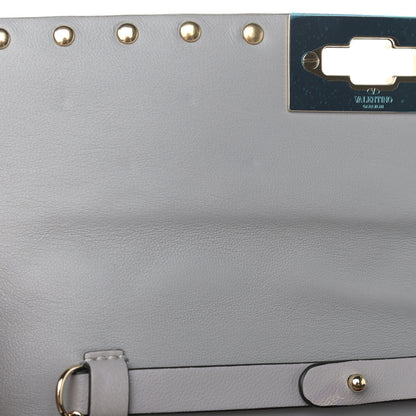 Valentino Garavani Nappa Rockstud Spike Wallet on Chain Pastel Grey 10 of 10