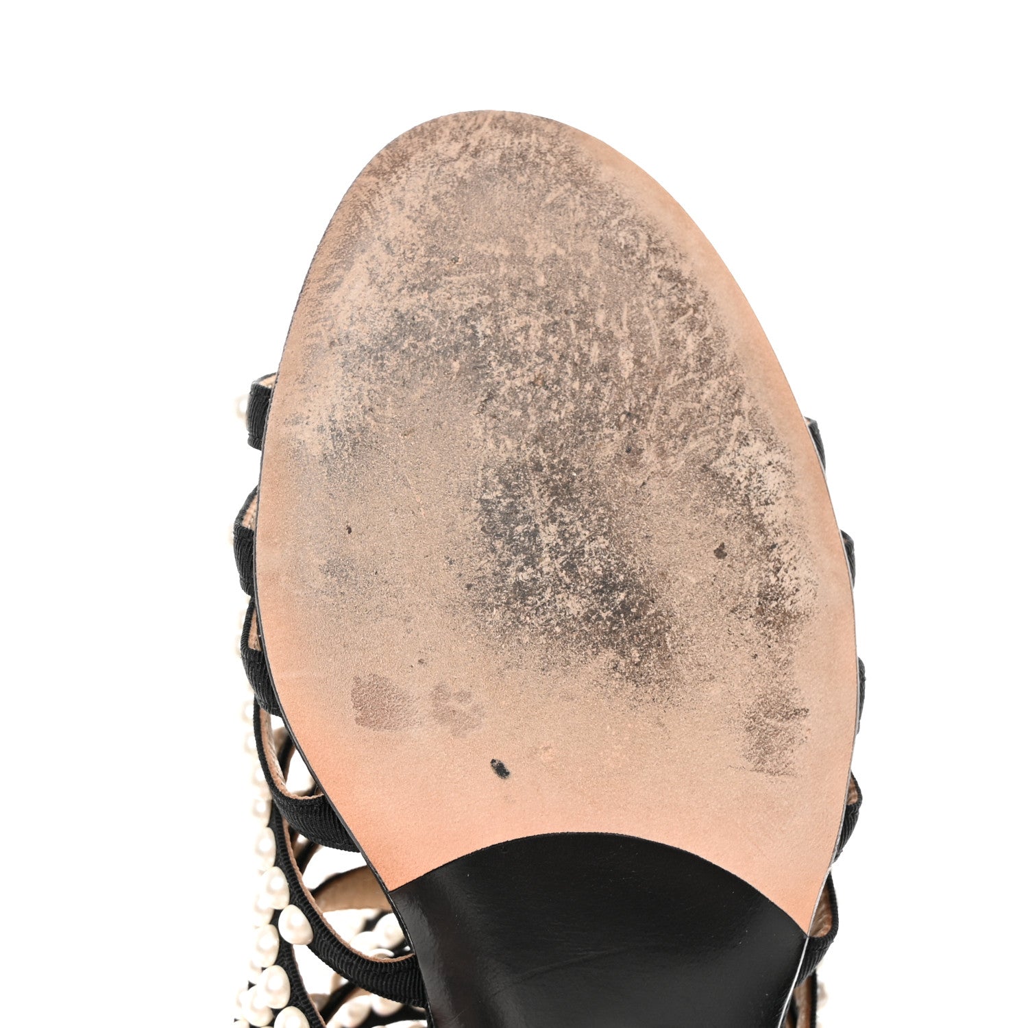 Chanel Calfskin Pearl Gladiator Sandals 37.5 Black 12 of 12