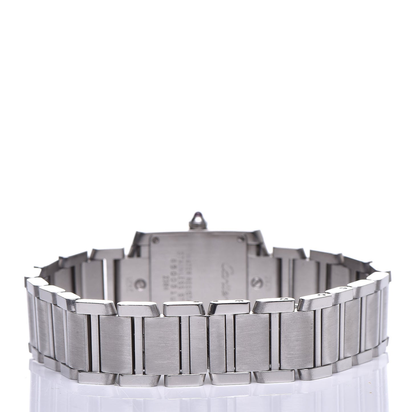 Stainless Steel Pink Mother of Pearl 20mm Tank Francaise Quartz Watch