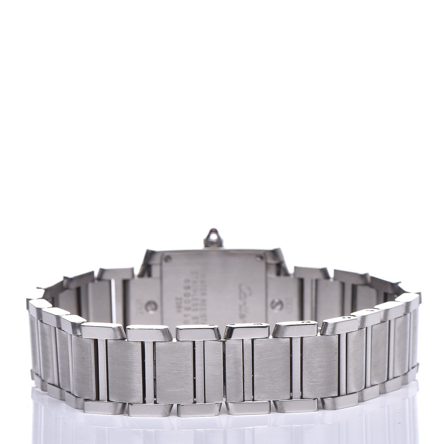 Cartier Stainless Steel Pink Mother of Pearl 20mm Tank Francaise Quartz Watch 4 of 7