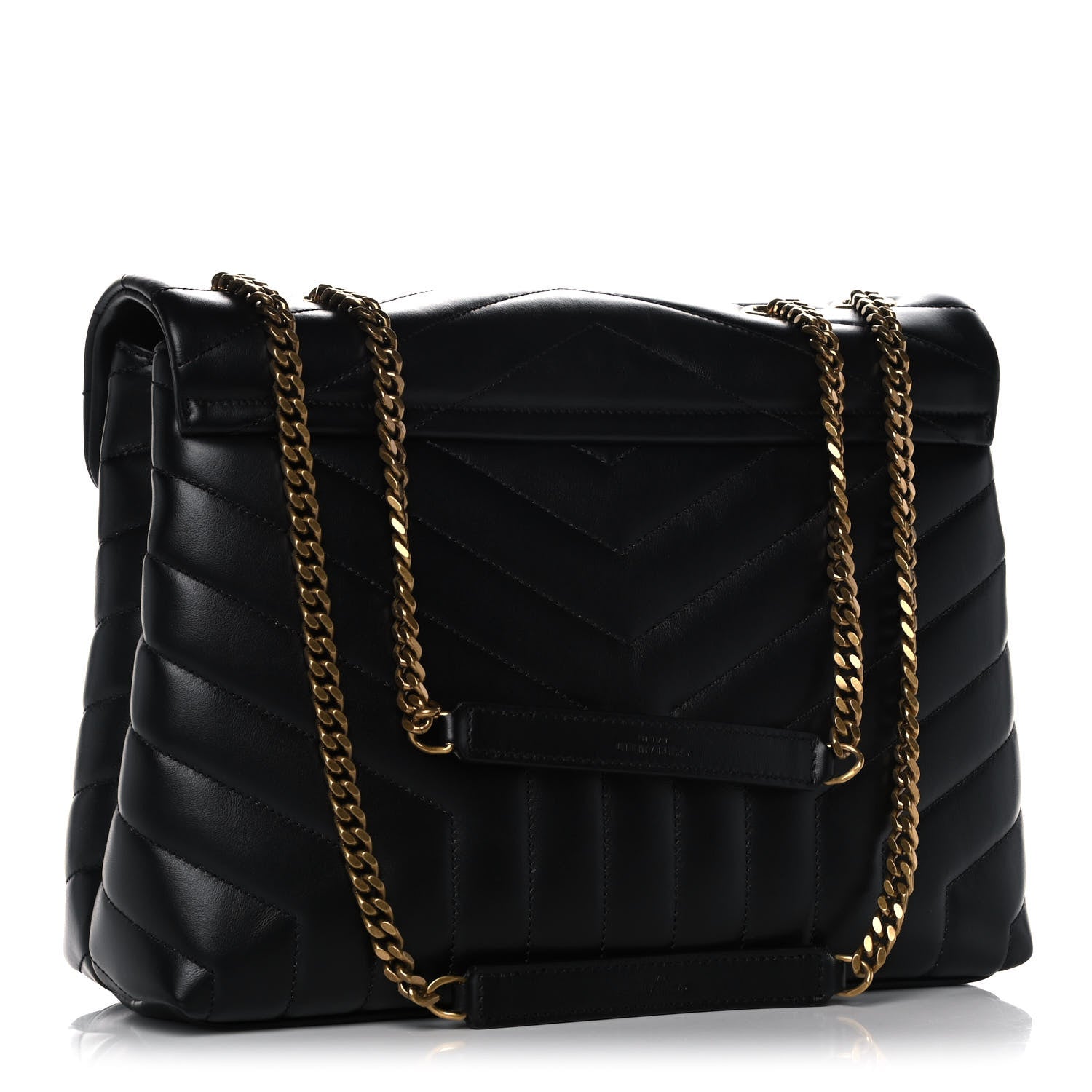 Saint Laurent Calfskin Y Quilted Monogram Medium Loulou Chain Satchel Black 3 of 12