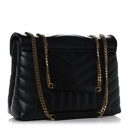 Saint Laurent Calfskin Y Quilted Monogram Medium Loulou Chain Satchel Black 3 of 12