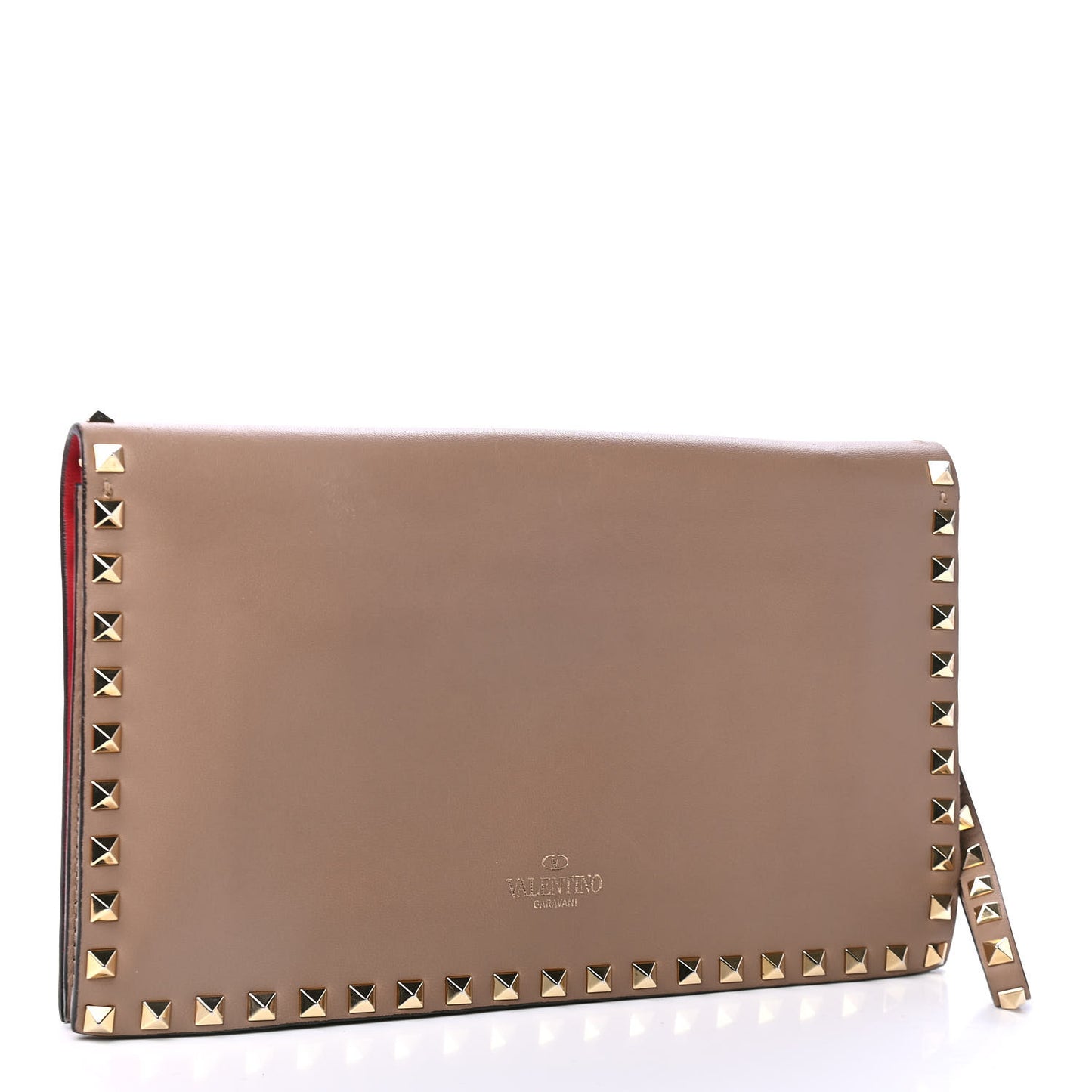 Nappa Rockstud Wristlet Clutch Alpaca