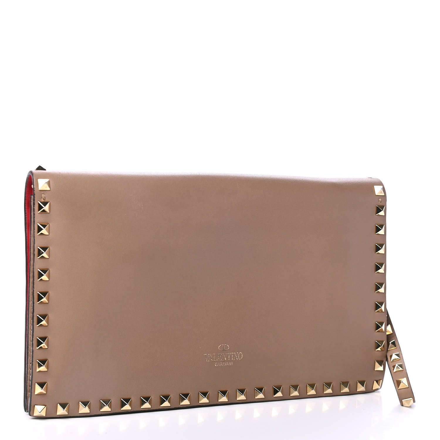 Valentino Garavani Nappa Rockstud Wristlet Clutch Alpaca 2 of 4