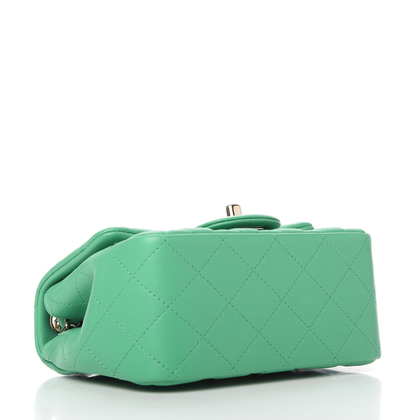 Lambskin Quilted Mini Square Flap Green