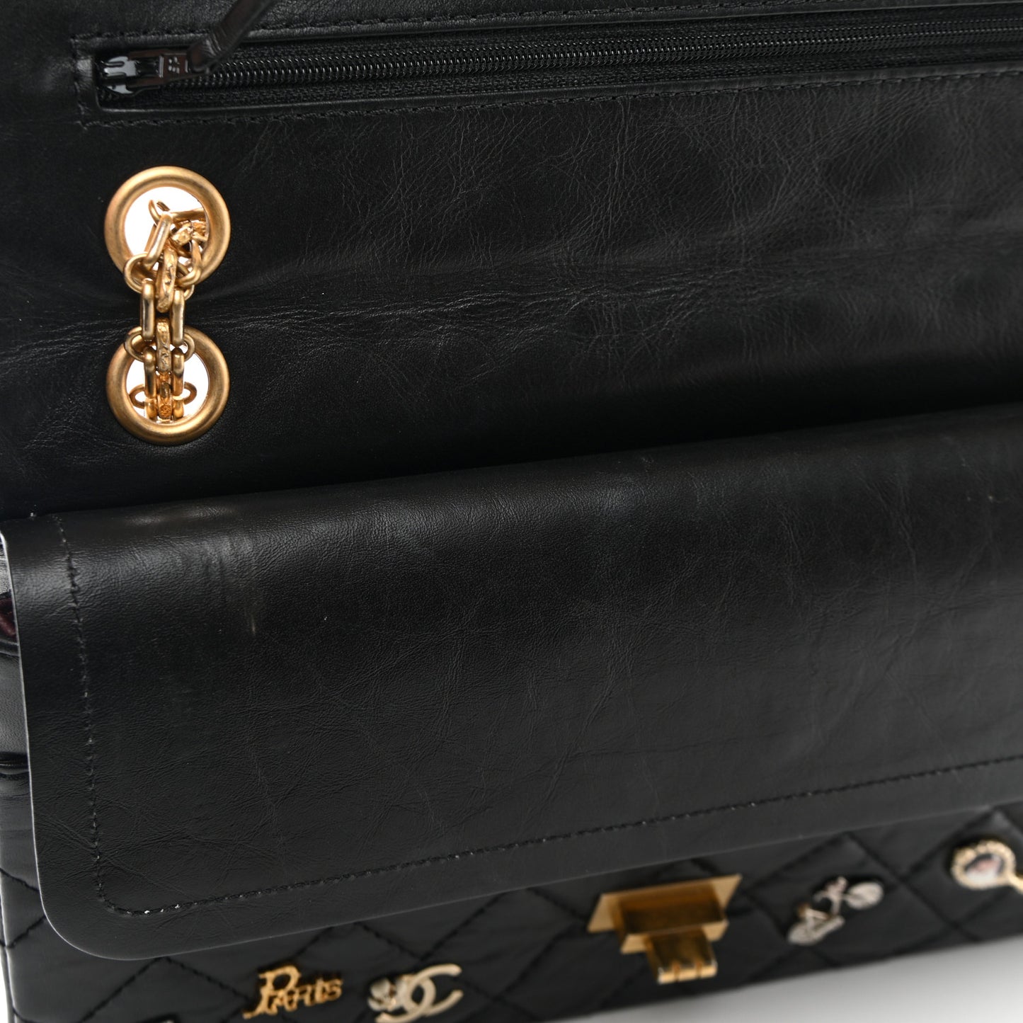 Aged Calfskin Lucky Charms 2.55 Reissue 226 Flap Black