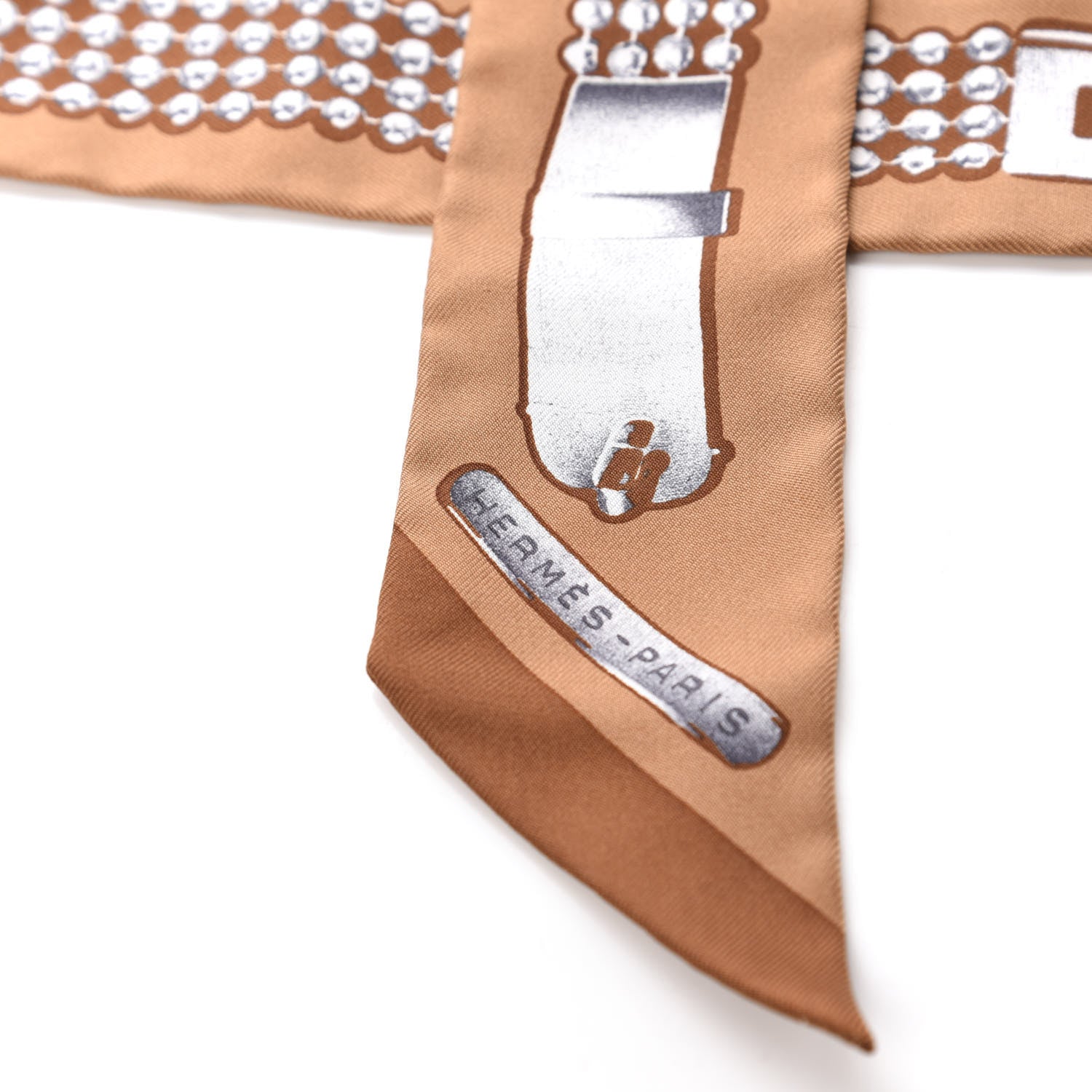 Hermes Silk Le Tresor De Medor Twilly Beige Gris Cacao 3 of 4