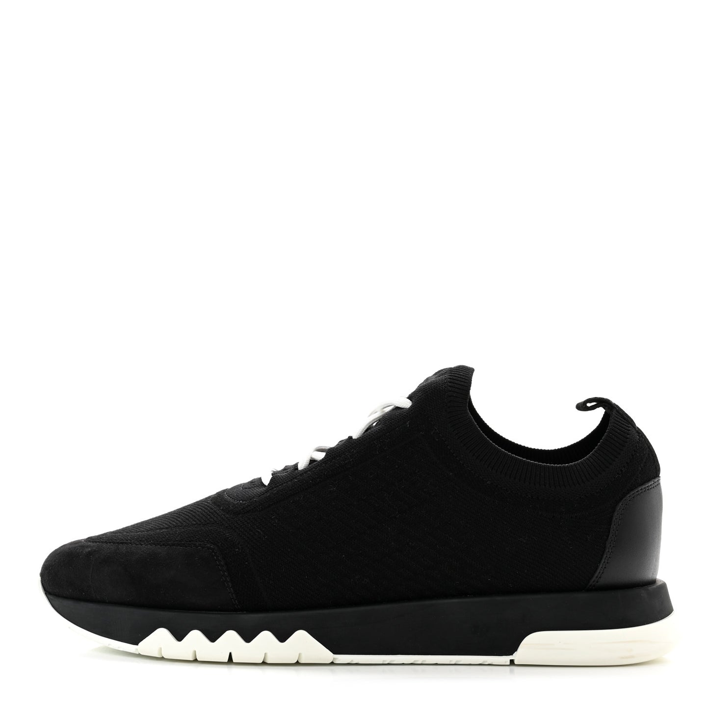 Technical Canvas Calfskin Goatskin Womens Addict Sneakers 39 Black White