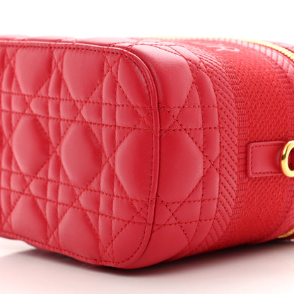 Christian Dior Lambskin Cannage Small Diortravel Vanity Case Red 9 of 9