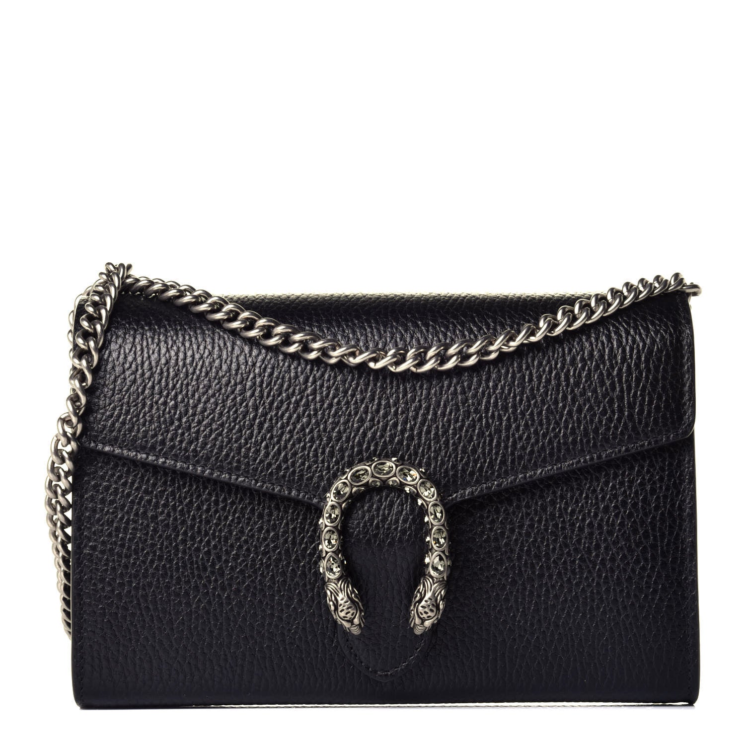 Gucci Calfskin Mini Dionysus Chain Wallet Black 1 of 8