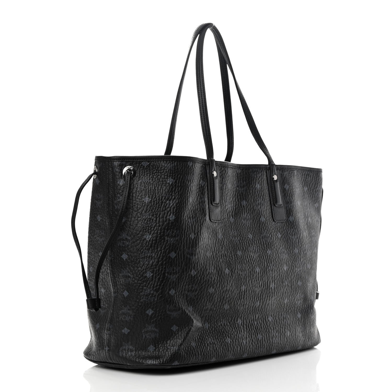 MCM Visetos Large Liz Reversible Shopper Tote Black 3 of 13