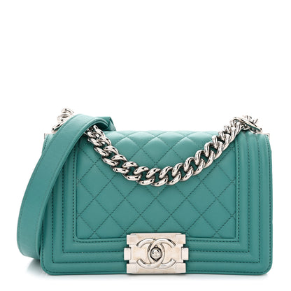Chanel Calfskin Quilted Small Boy Flap Turquoise 1 of 14