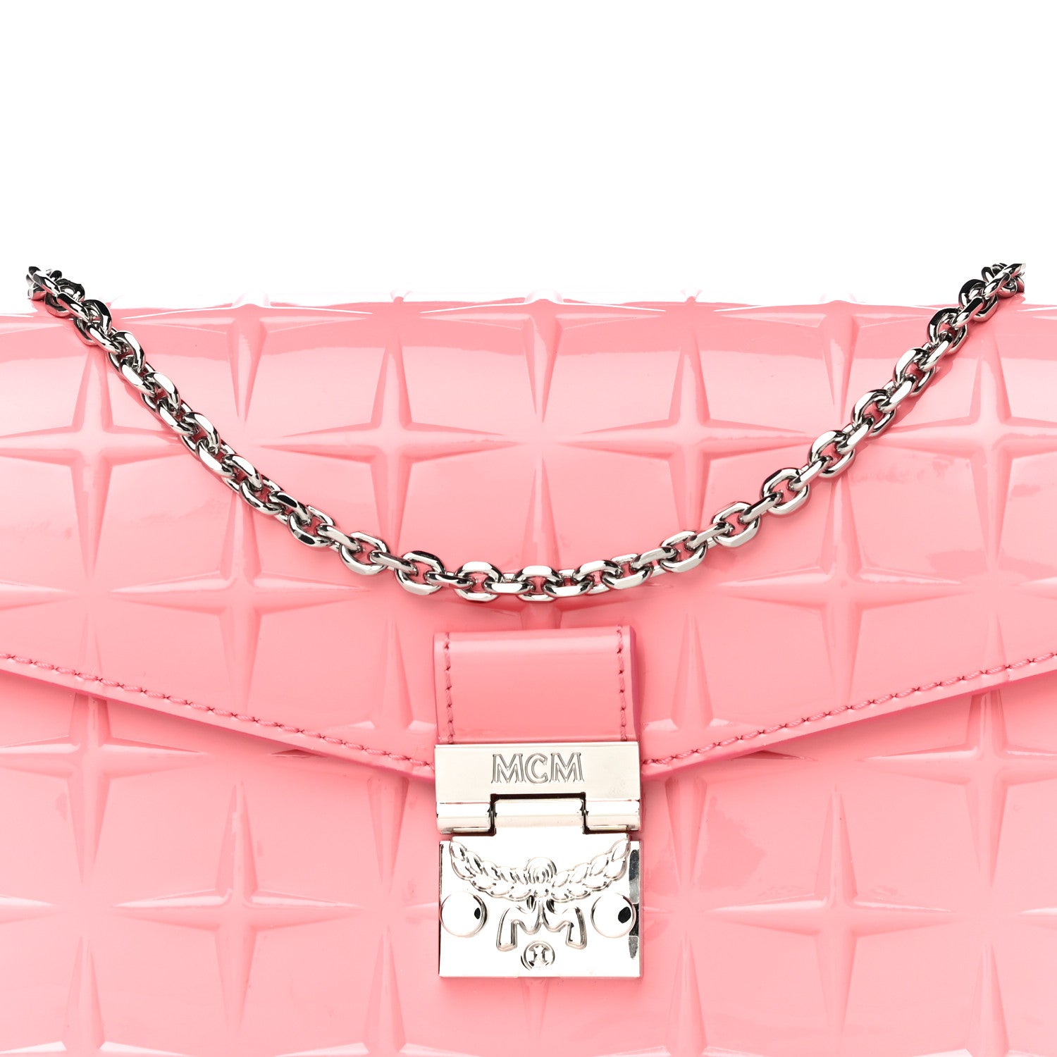 MCM Diamond Patent Medium Millie Crossbody Bag Teaberry 8 of 11