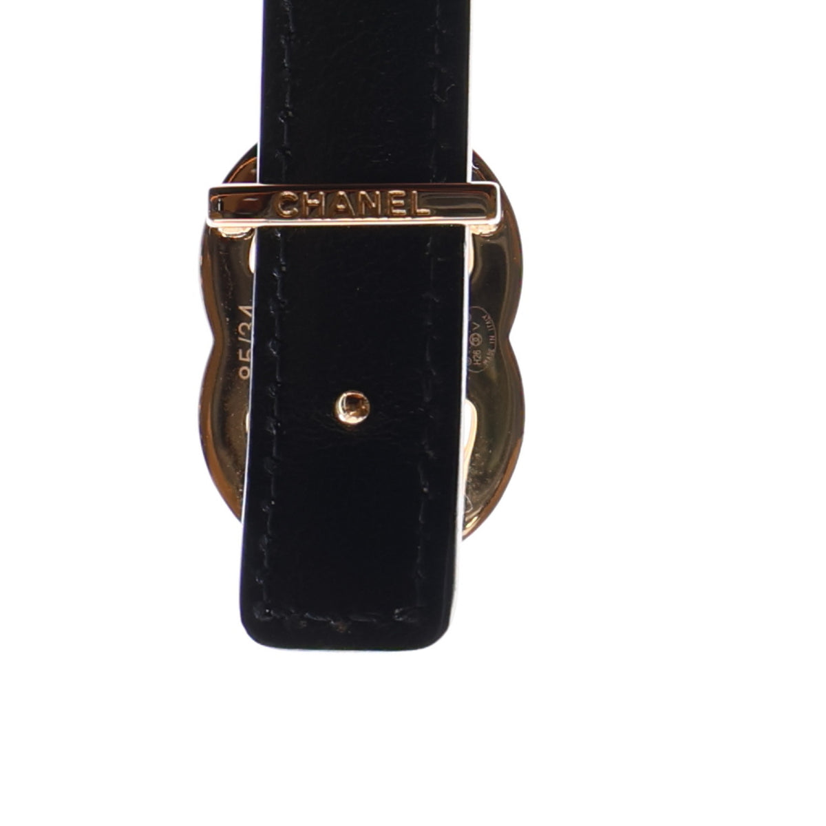 Calfskin CC Reversible Thin Belt 85 White Black