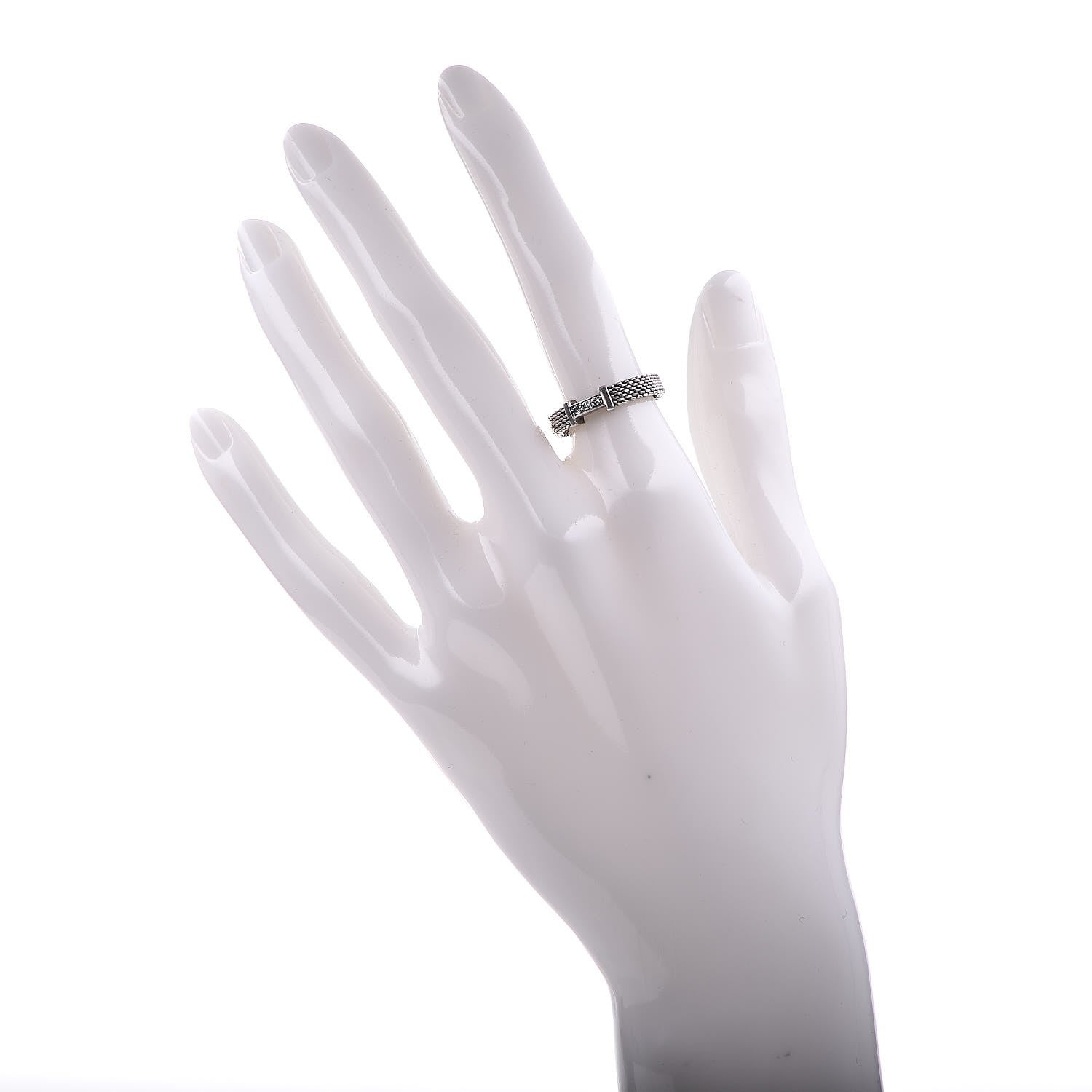 Tiffany Sterling Silver Diamond Narrow Somerset Ring 52 6 2 of 5