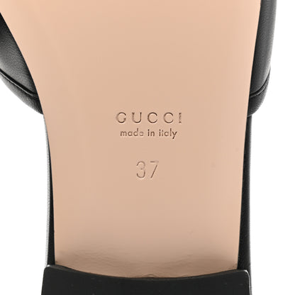 Gucci Nappa Horsebit Flat Slide Sandals 37 Black 6 of 9