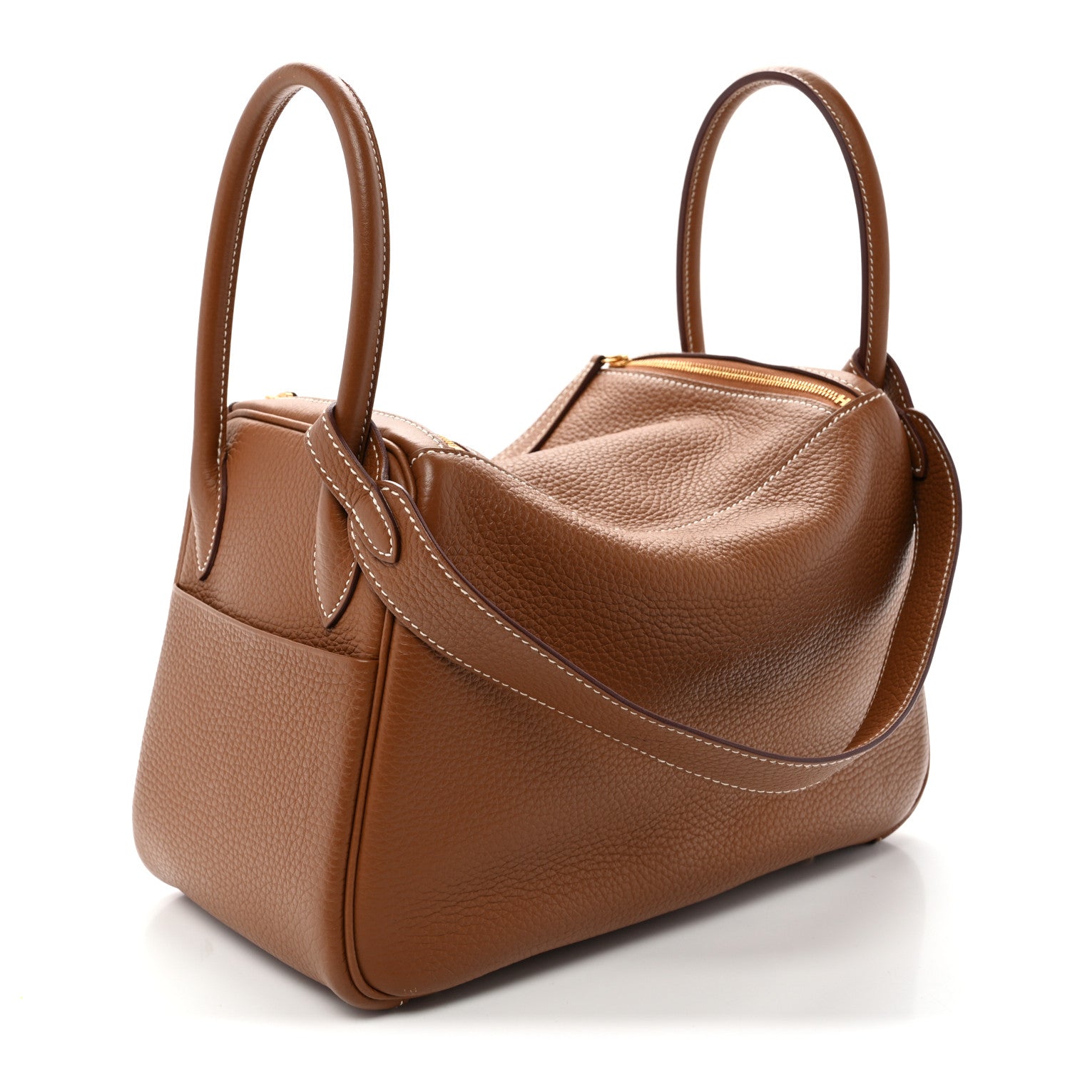 Hermes Taurillon Clemence Lindy 26 Gold 3 of 10