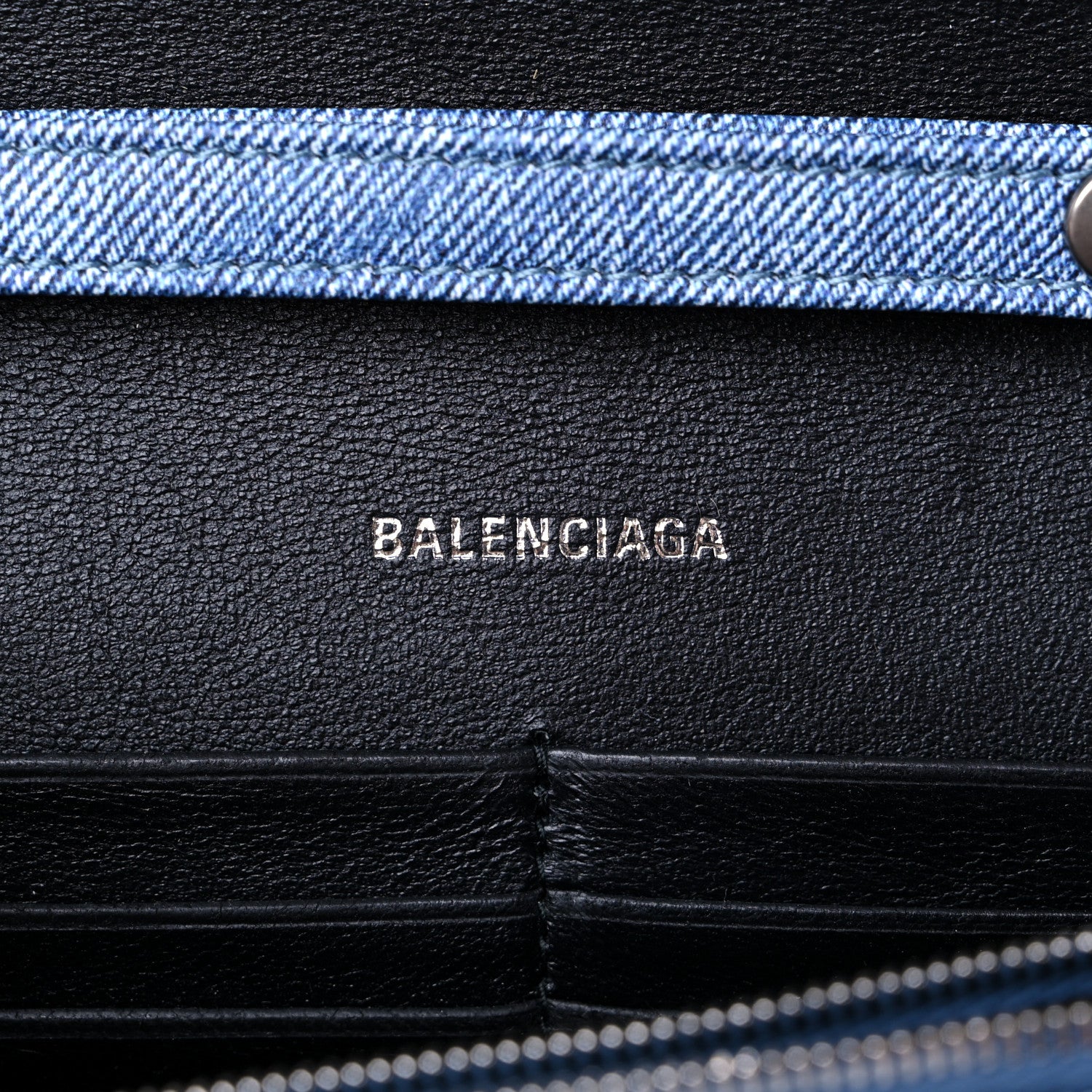 Balenciaga Nappa Denim Printed Hourglass Chain Bag Denim Blue 6 of 7