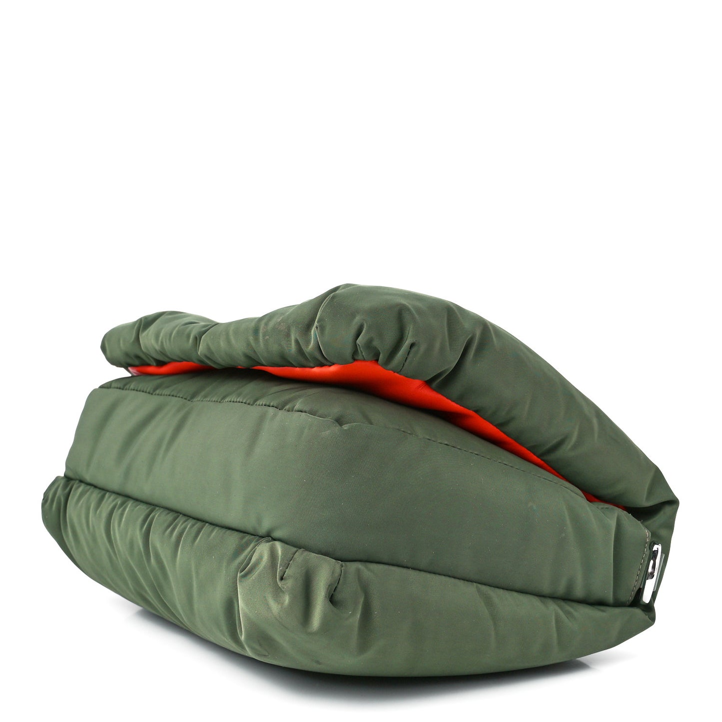 Nylon Medium Goya Puffer Bag Green