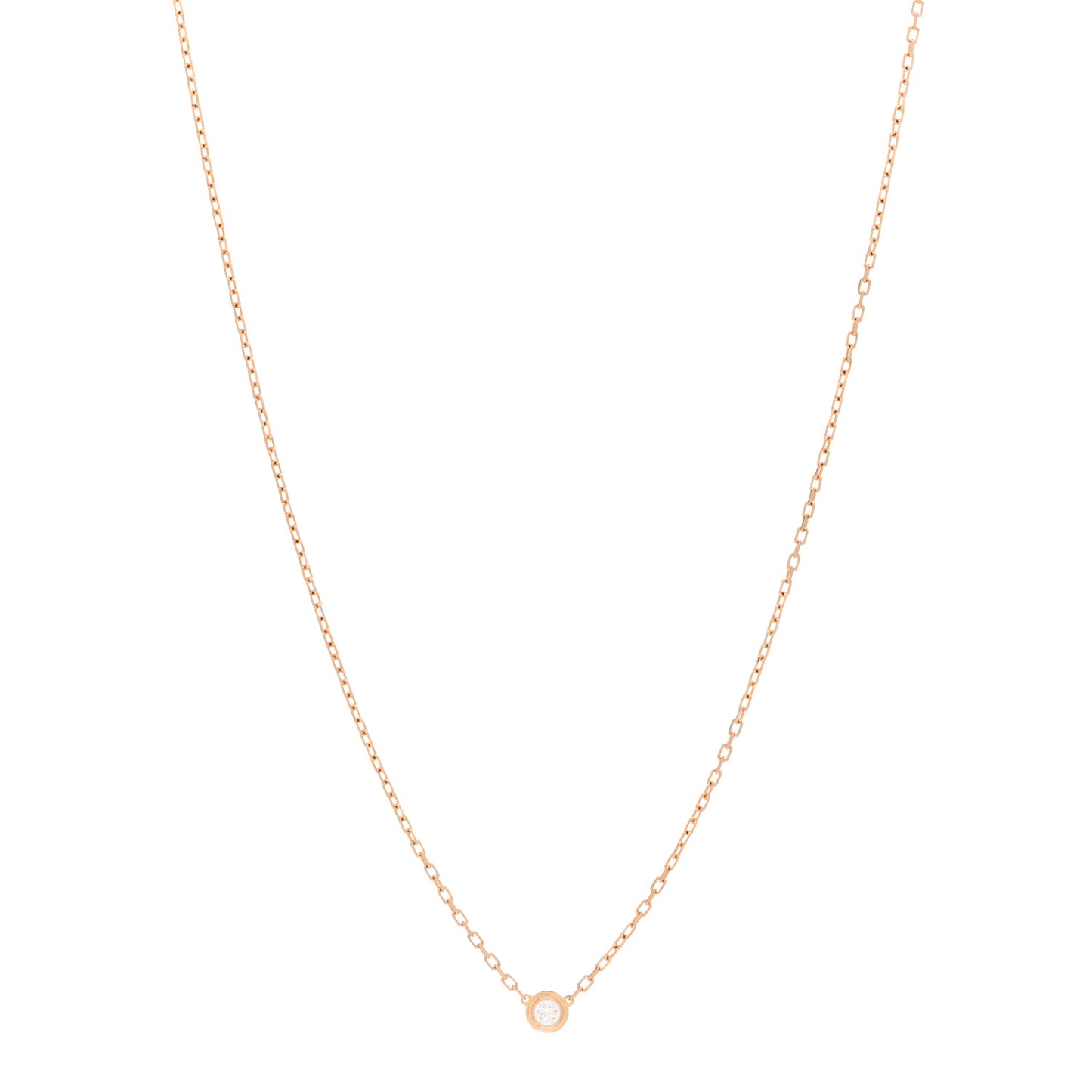 18K Pink Gold Diamond SM D'Amour Pendant Necklace