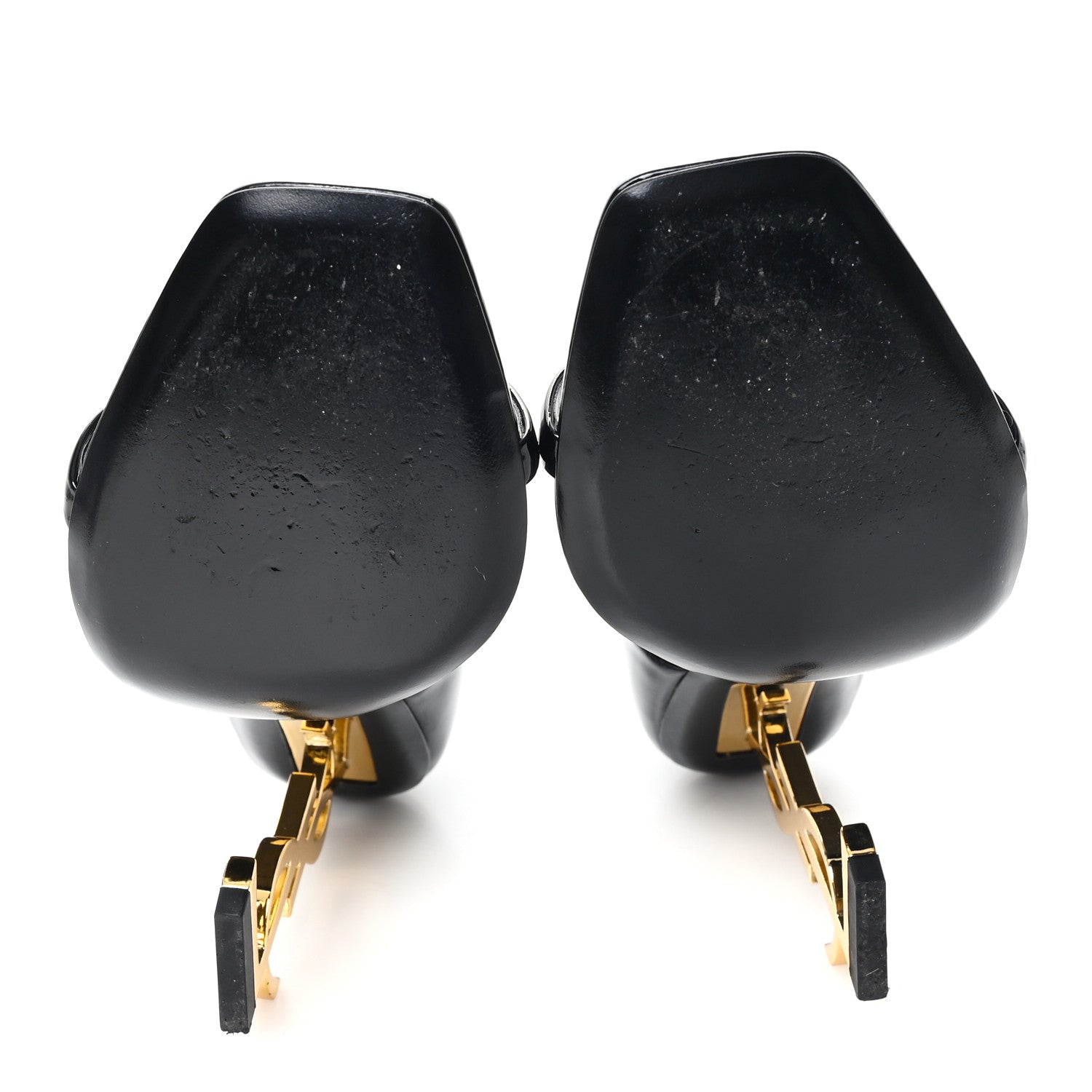 Saint Laurent Patent Calfskin Opyum 110 Sandals 36.5 Black Gold 6 of 10