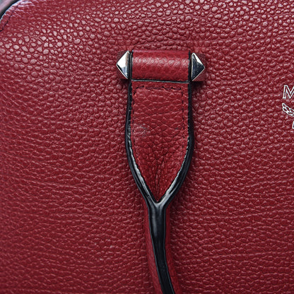 MCM Grained Calfskin Small Ella Boston Burgundy 9 of 14