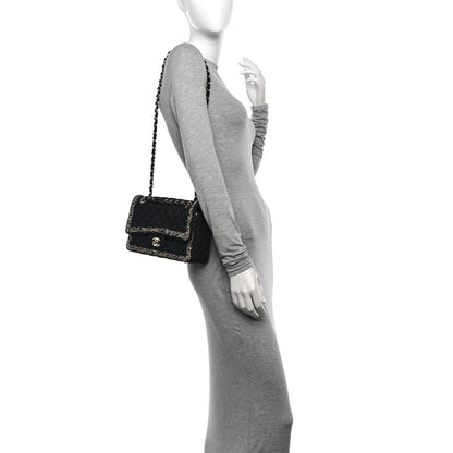 Chanel Denim Braided Medium Flap Bag Black 2 of 11